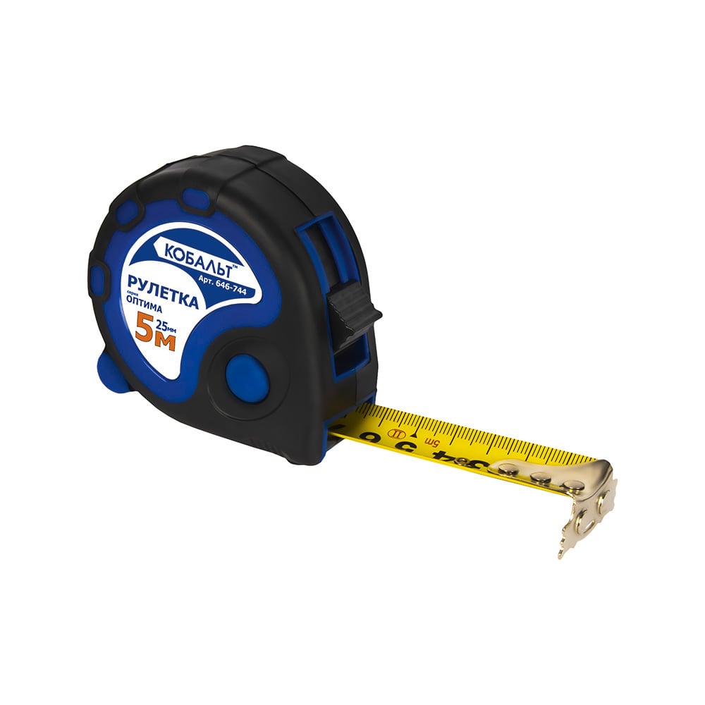 Изображение товара Рулетка Оптима (5м x 25мм) КОБАЛЬТ 646-744