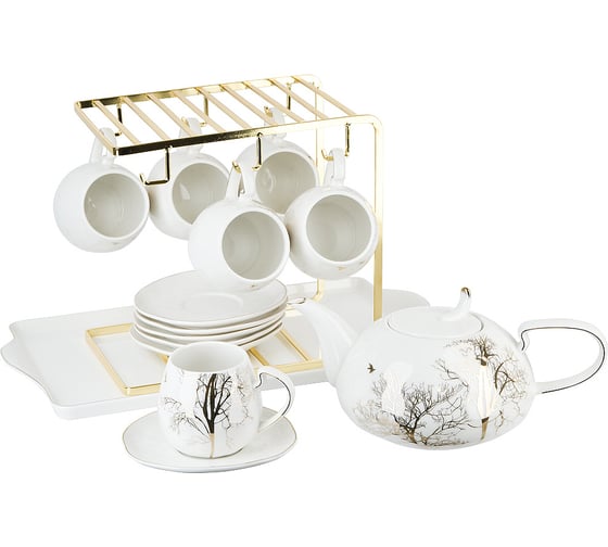 Изображение товара Чайный набор Nouvelle 5th avenue, 15 предметов на 6 персон, на металлической подставке, с подносом, 280 мл 1400042