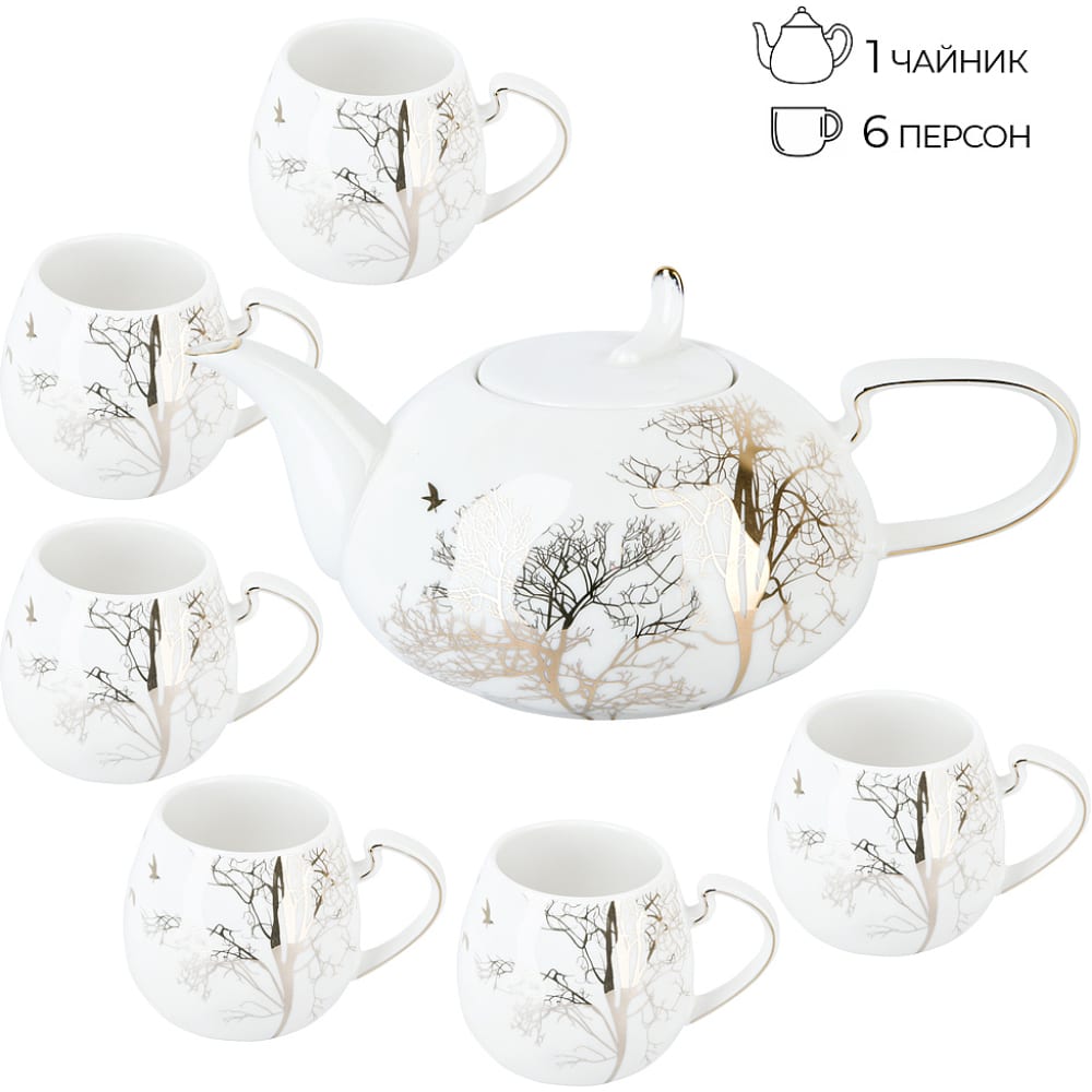 Чайный набор Nouvelle сервиз чайный с напылением барокко 12 предметов стакан чайный 160 мл 6 шт блюдце 6 шт