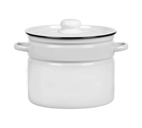 Изображение товара Эмалированная цилиндрическая кастрюля СТАЛЬЭМАЛЬ 9,0 л, белоснежная 2с200 ХП3792