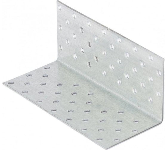 Изображение товара Крепежный равносторонний уголок Стройметиз kur 50x50x60 мм, цинк, этикетка 4610089