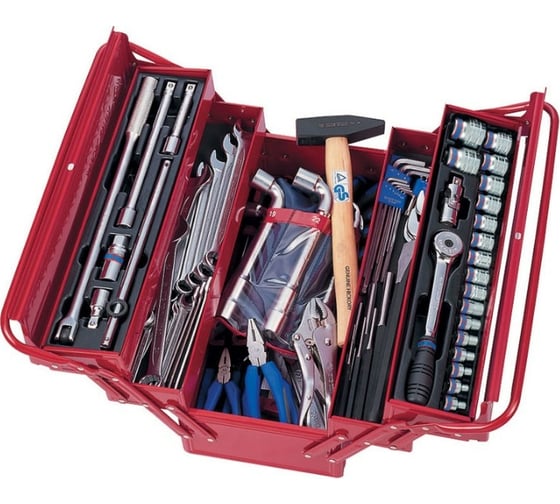 Изображение товара Универсальный набор инструментов (раскладной ящик, 103 предмета) KING TONY 902-103MR