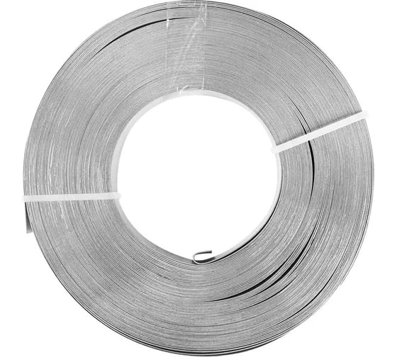 Изображение товара Упаковочная лента Стройметиз 0,5x20 мм, неперфорированная, 25 м, цинк, этикетка 4510019