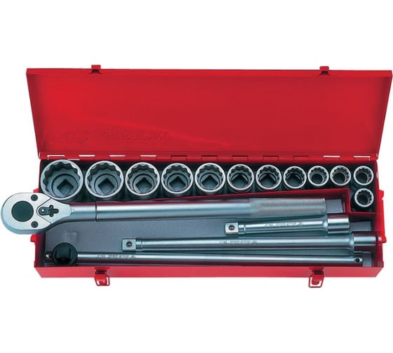 Изображение товара Набор торцевых головок с принадлежностями (3/4", двенадцатигранные, 21-50 мм, 16 предметов) KING TONY 6016MR