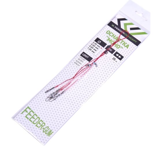 Изображение товара Фидерная оснастка FEEDER CONCEPT FC FEEDER-GUM красная нить 40см, 60г, 2шт FG-40-060
