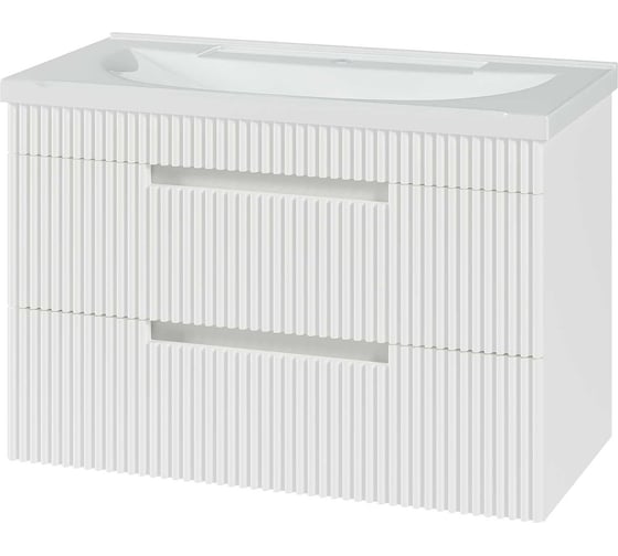 Изображение товара Подвесная тумба Brevita Ariana-80 с 2 ящиками, белая эмаль ARI-01080-0742Я