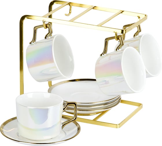 Изображение товара Чайный набор Nouvelle pearl, 8 предметов на 4 персоны, на металлической подставке, 200 мл 1930013