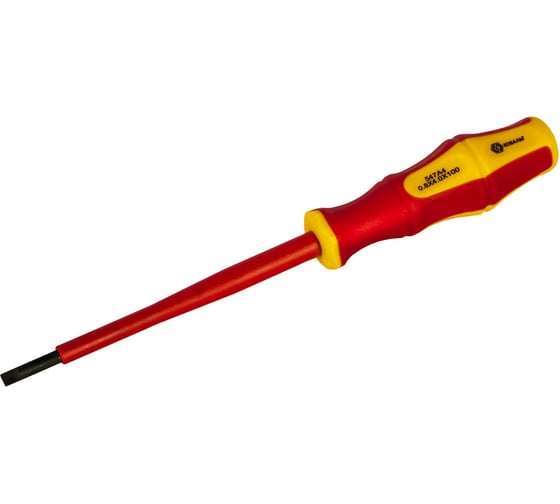 Изображение товара Отвертка диэлектрическая Ultra Grip SL 4,0 х 100 мм CR-V КОБАЛЬТ 646-447