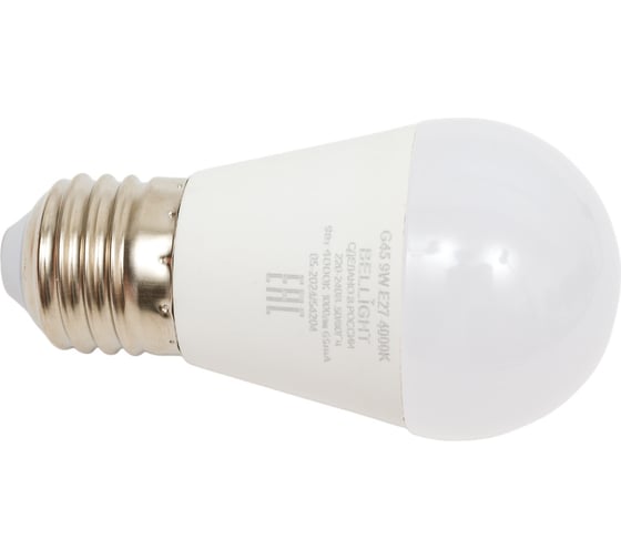 Изображение товара Светодиодная лампа BELLIGHT LED G45 220V/9W/E27 4000K 1000Lm 86170855