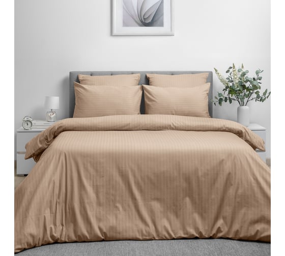 Изображение товара Комплект постельного белья Волшебная Ночь Coffee cream поплин, полутораспальный, с наволочками 50/70 789248