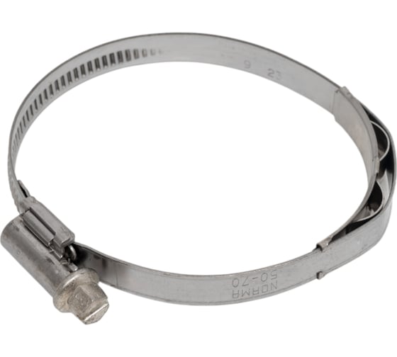 Изображение товара Червячный хомут с пруж. вставкой NORMA TORRO WF 50-70/9 W3, нержавеющая сталь, 100 шт. WF50-70/9W3