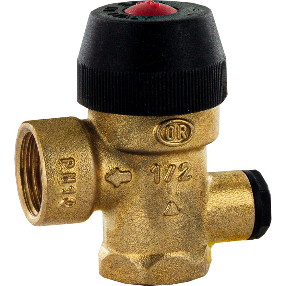 фото Предохранительный клапан для отопления с вых. под манометр 3 бар 1/2"x1/2x1/4" (488.130) stout
