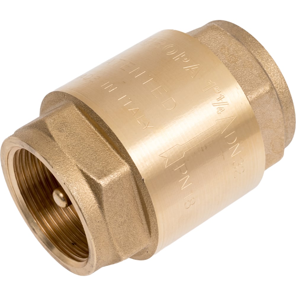 Изображение товара Обратный пружинный муфтовый клапан STOUT 1 1/4" с металлическим седлом