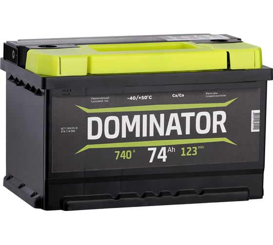 Изображение товара Аккумулятор DOMINATOR 6 СТ 74 Ач 0 LR LB, 740 А ССА, 574114060