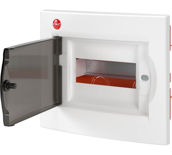 Изображение товара Встраиваемый щиток DKC с дверцей, 8 модулей, IP41, белый, с клеммным блоком 63А RB08B4TWD
