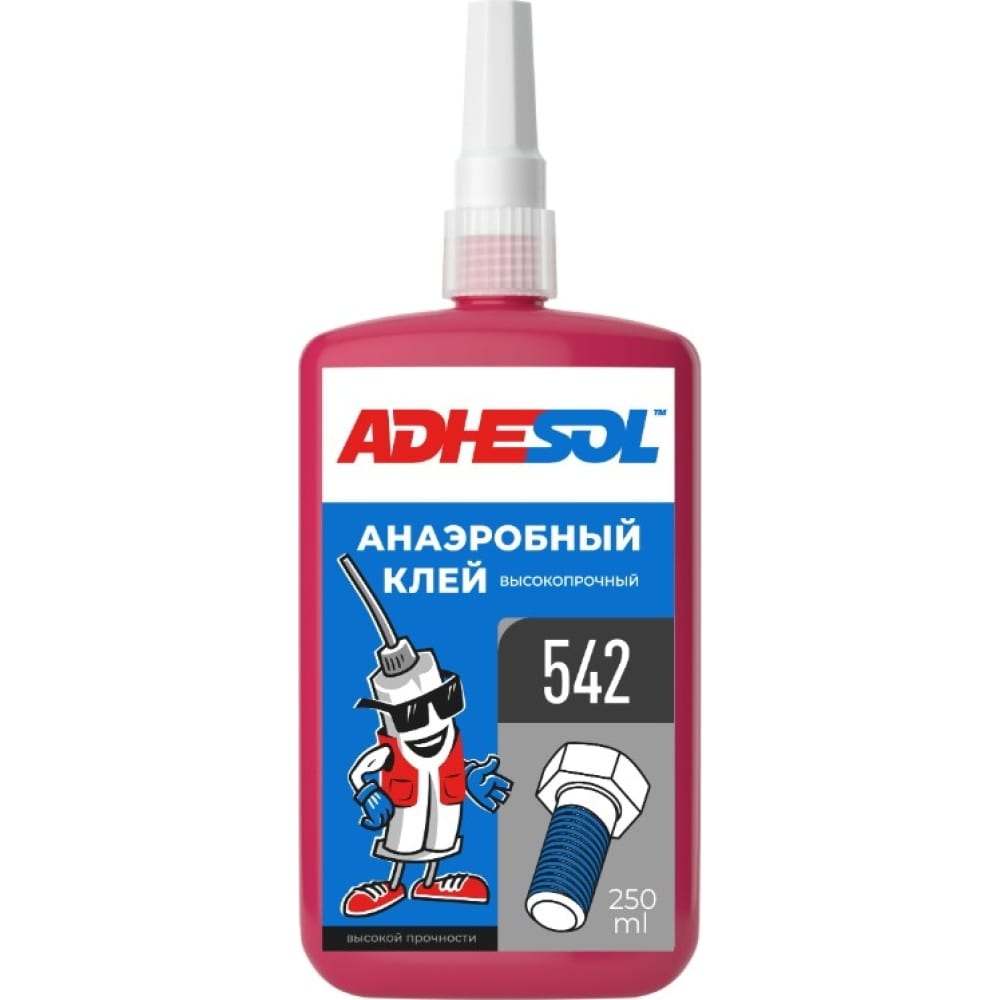 Высокопрочный анаэробный клей для резьбовых соединений ADHESOL анаэробный клей для фиксации резьбовых соединений adhesol