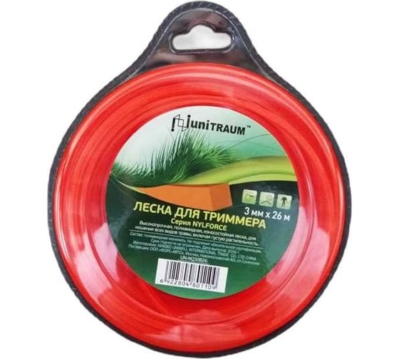 Изображение товара Леска квадратная 3 мм, 26 м для триммера UNITRAUM UN-NQ30B26