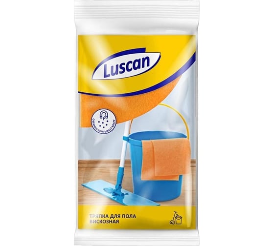 Изображение товара Тряпка для пола Luscan универсальная, вискоза, 50x60 см 550011