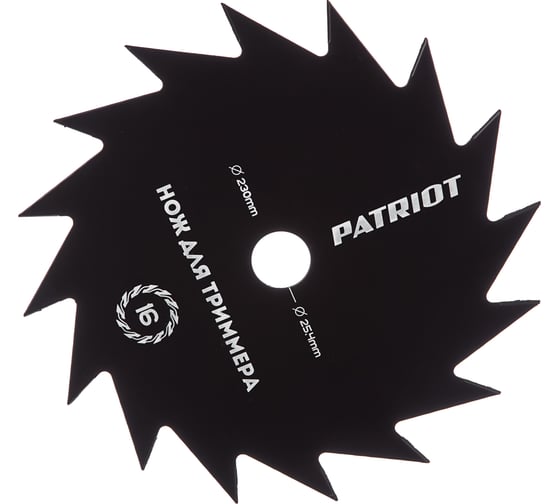 Изображение товара Нож TBS-16 (230 мм; 25.4 мм) для триммеров PATRIOT 809115215