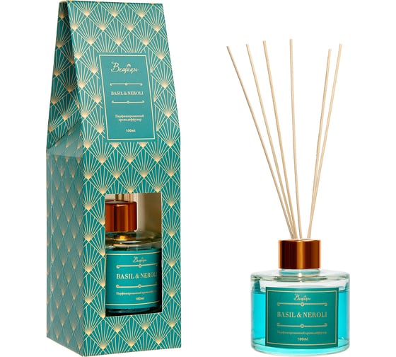Изображение товара Парфюмированный аромадиффузор Вещицы basil neroli, 100 мл, 75х75х250 ARD-2