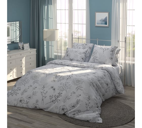 Изображение товара Постельное белье Самойловский Текстиль полутораспальный бязь 112 гр/м2 50x70 см, 2 шт Утро 717714 762903