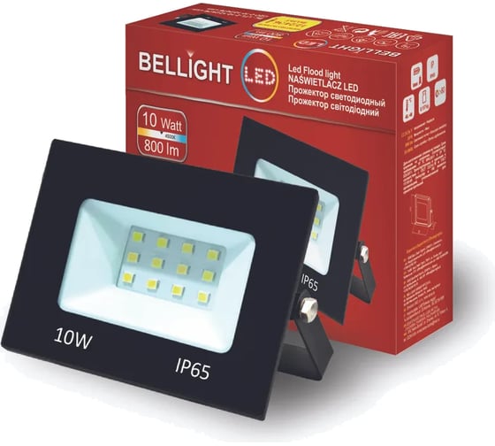 Изображение товара Светодиодный прожектор BELLIGHT BL-LFL-2-10-12/24/36 slim/СДО, 6500К, 800 Lm, IP65 71712514