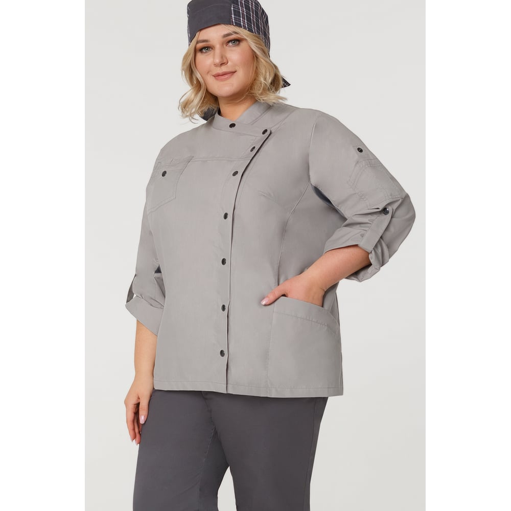 Изображение товара Поварской женский китель СОЮЗСПЕЦОДЕЖДА ристретто шеф лайт светло-серый, р.50-52