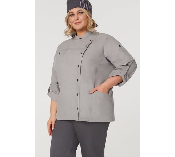 Изображение товара Поварской женский китель СОЮЗСПЕЦОДЕЖДА ристретто шеф лайт, светло-серый, р.50-52 2000000240244