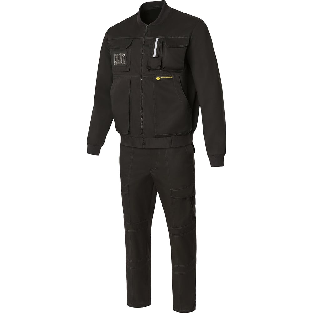 Изображение товара Костюм рабочий двойка Ragnar черный для производственных нужд водоотталкивающий с световозвращающим
