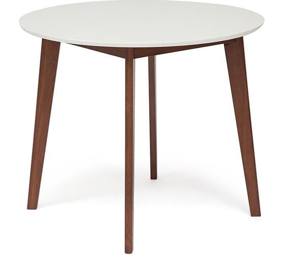 Изображение товара Обеденный стол Tetchair Bosco (боско) основание бук, столешница МДФ, d 900 мм, белый + коричневый 10469