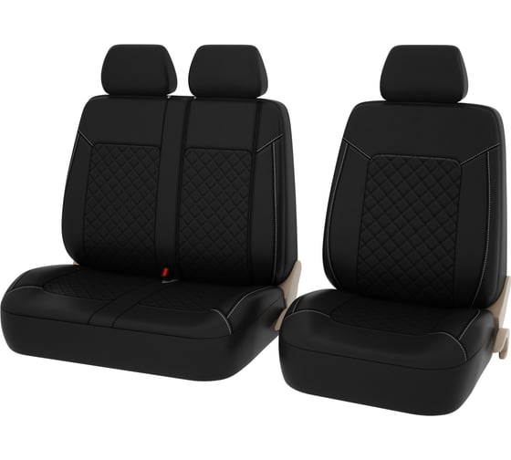 Изображение товара Чехлы PSV Elegant Next TRANSIT черный, отстрочка черная, ромб, экокожа 135658