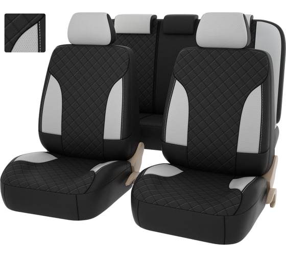 Изображение товара Чехлы PSV King Next черный/белый, терморомб, экокожа 135298