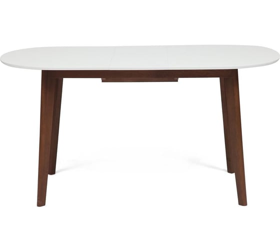 Изображение товара Обеденный стол Tetchair Bosco (боско) раскладной, основание бук, столешница МДФ, 120+30x80 см, белый + коричневый 11258