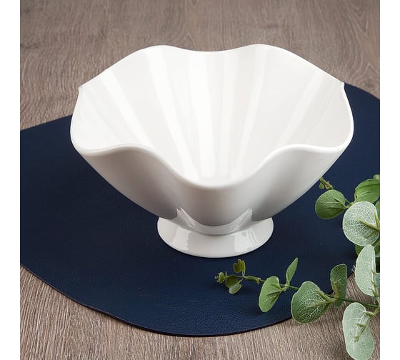 Изображение товара Салатник с ручками на ножке Nouvelle маршмеллоу, 20x20 см 0530148