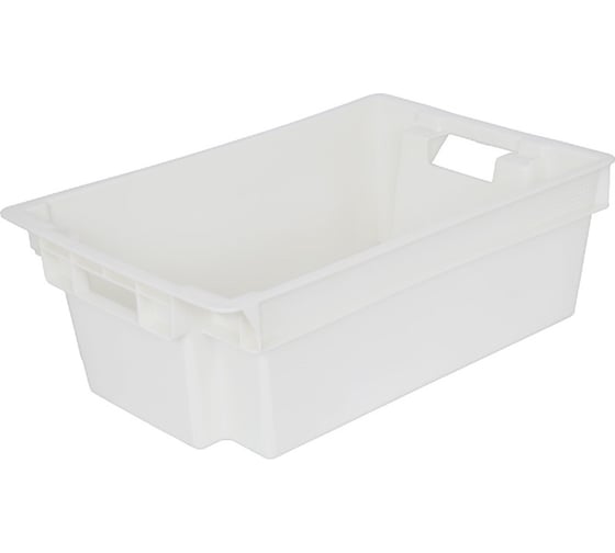 Изображение товара Ящик Тара.ру п/э, 600x400x200 мм, 1,7 кг, мороз., сплошной, цв. натуральный 28437