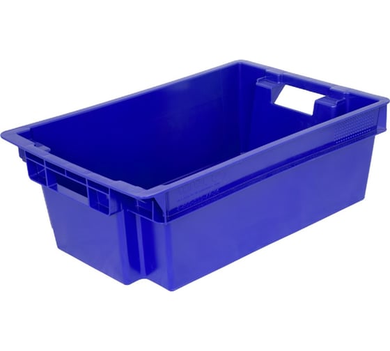 Изображение товара Ящик Тара.ру п/э, 600x400x200 мм, 1,7 кг, сплошной, цв. синий 28435