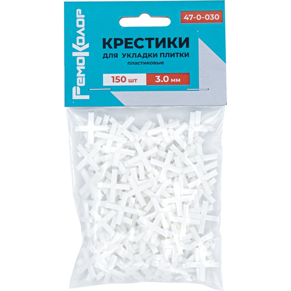 Изображение товара Крестики (150 шт; 3 мм) для плитки РемоКолор 47-0-030 Изображение товара Крестики (150 шт; 3 мм) для плитки РемоКолор 47-0-030