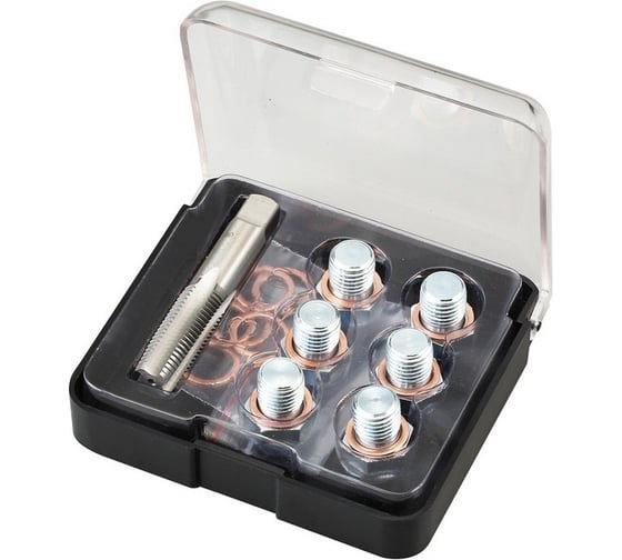 Изображение товара Набор для ремонта масляных пробок М13х1,5 кейс 19шт МАСТАК 103-47013C