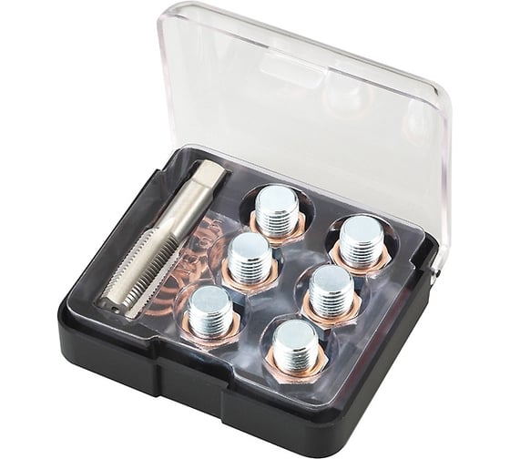 Изображение товара Набор для ремонта масляных пробок М17х1,5 кейс 19шт МАСТАК 103-47017C