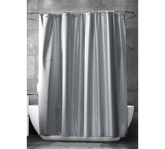 Изображение товара Штора для ванной Bath Plus super big графит, 280x200 см ST-009