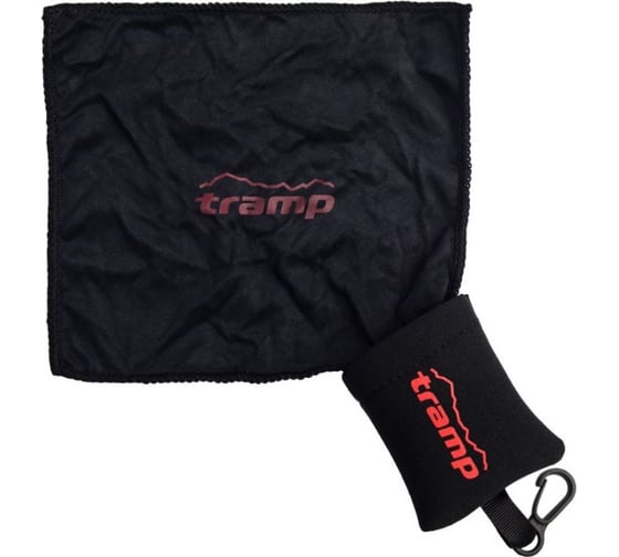 Изображение товара Салфетка из микрофибры с неопреновым чехлом Tramp черный TRA-255