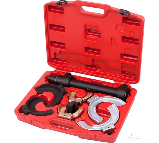 Изображение товара Стяжка амортизаторных пружин, кованые U-образные держатели, кейс, 8шт МАСТАК 100-00008C