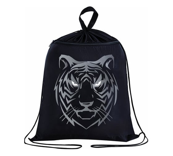 Изображение товара Мешок для обуви BRAUBERG Tiger с петлей, карман на молнии, 47x37 см, 271610