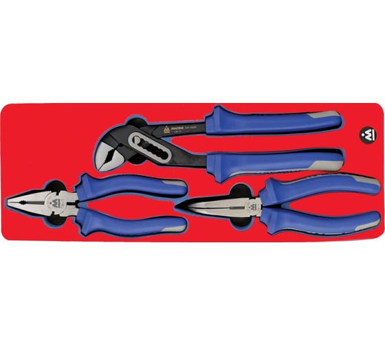 Изображение товара Набор пассатижей, плоскогубцев и бокорезов, ложемент, 3шт МАСТАК 5-3003