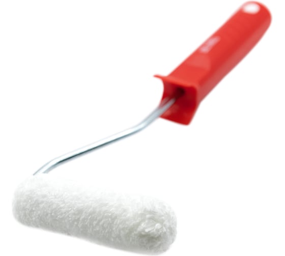 Изображение товара Мини валик с ручкой DeltaRoll микрофибра белая премиум, ворс 10 мм, 100x15 мм RH19100