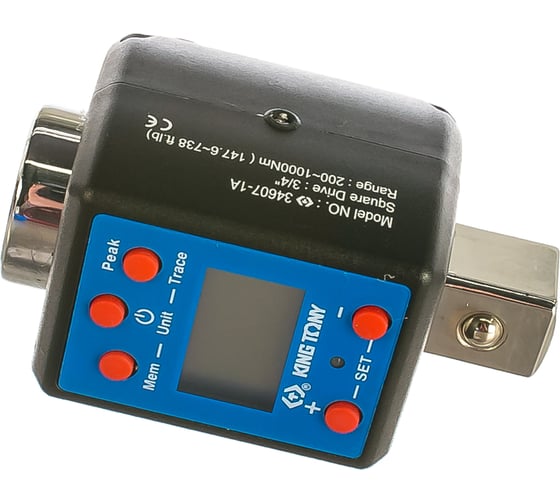 Изображение товара Электронный динамометрический адаптер KING TONY 34607-1A, 3/4", 200-1000 Нм, кейс