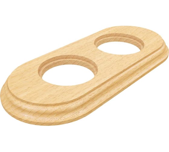 Изображение товара 2-местная рамка Мезонинъ деревянная для скрытой установки, форма - овал, цвет - бук натуральный, серия лахта, коллекция "сенатъ" GE70842-25