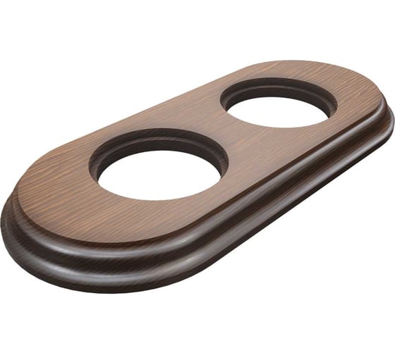 Изображение товара 2-местная рамка Мезонинъ деревянная, для скрытой установки, форма - овал, цвет - темный дуб, серия лахта, коллекция "сенатъ" GE70842-26