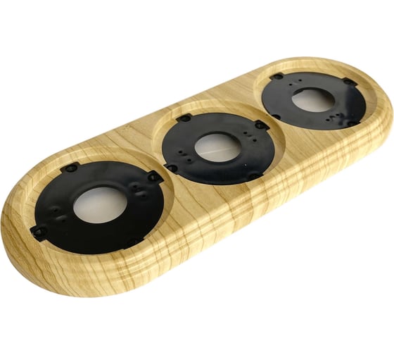 Изображение товара Трехместная рамка Мезонинъ пластиковая, 234x92x14 мм, цвет - сосна, серия усадьба, тм GE30703-11