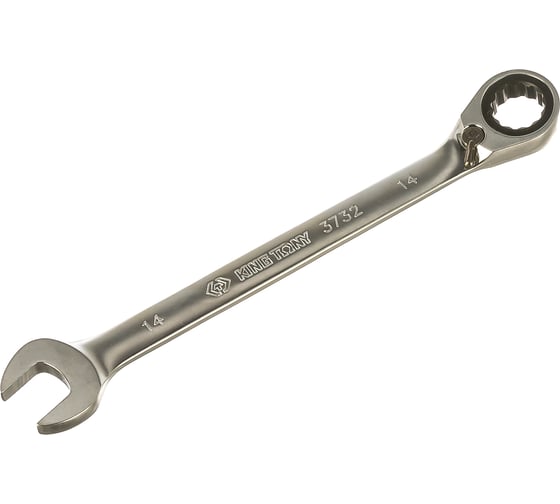 Изображение товара Трещоточный комбинированный ключ с флажковым переключением 14мм KING TONY 373214M